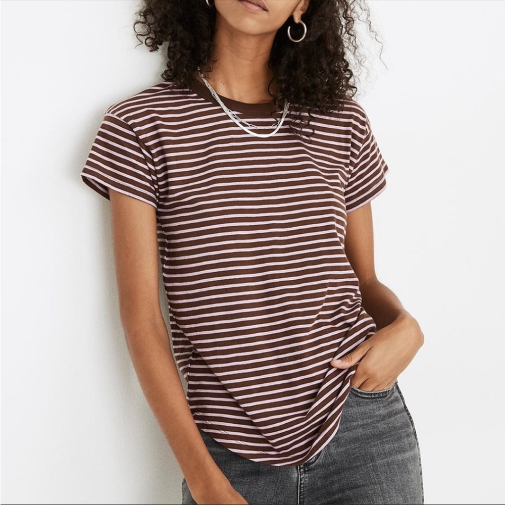 {Madewell} Whisper Cotton Rib-Crewneck Tee Size XS
